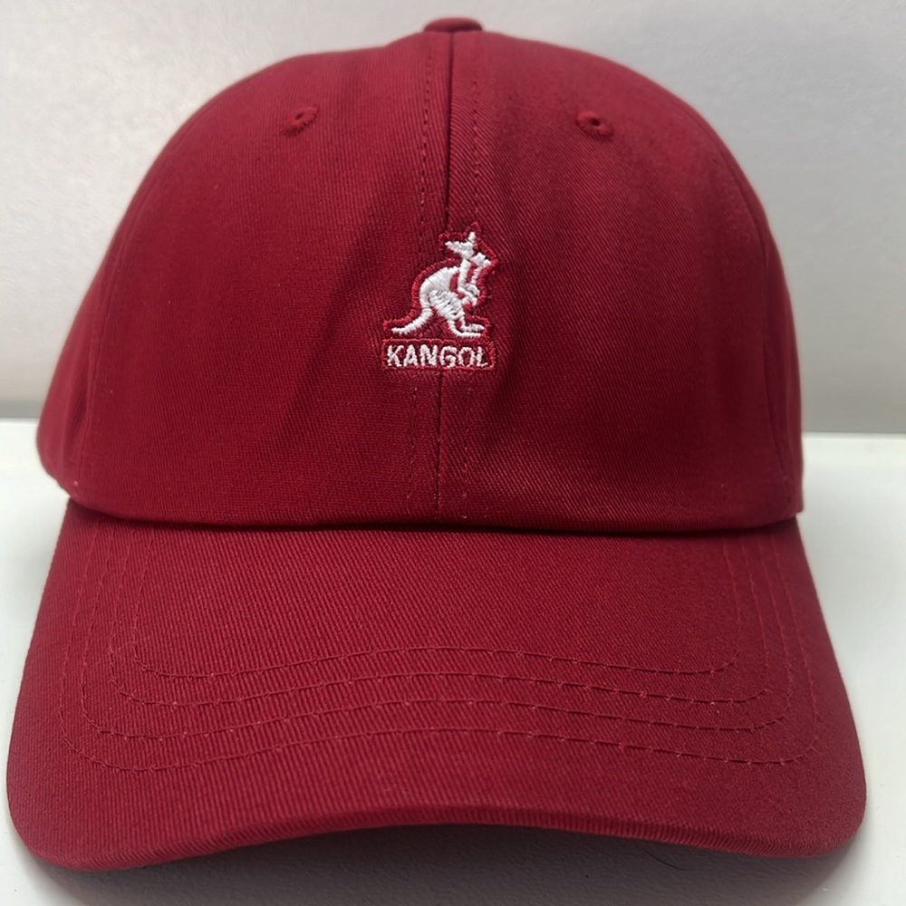 NWOT KANGOL Maroon Baseball Cap with White Kangaroo & Maroon Adjustable Strap